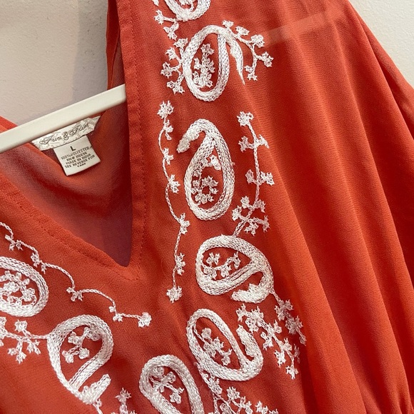 Boho Chic Y2k Embroidered Batwing Blouse Fairycore Summer Casual Western - Picture 3 of 6